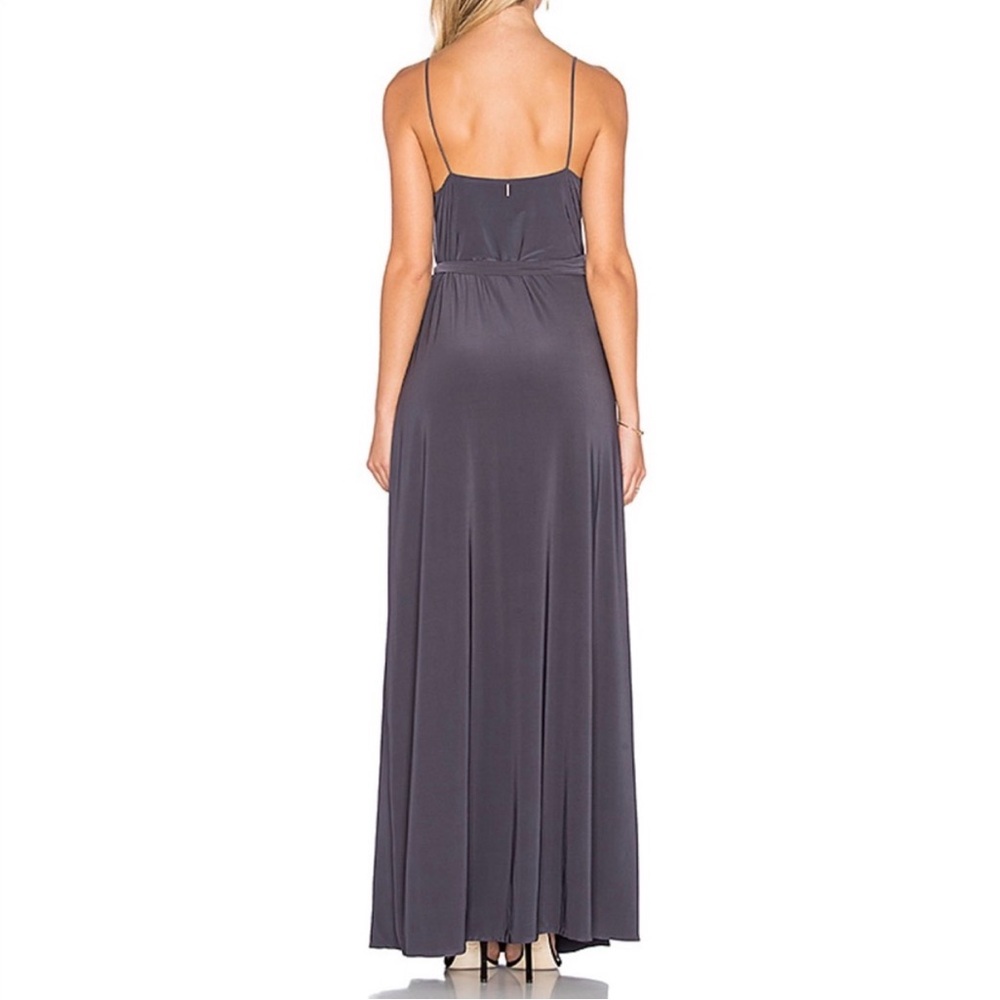 MISA LOS ANGELES Veronika Sleeveless Wrap Maxi Dress in Slate - NEW - XS - Picture 3 of 7